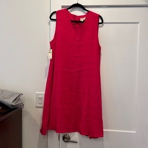 NWT Anthropologie Linen Pink Swing Dress Sz. XL